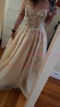 Ball Gown One Shoulder Tulle 3D Floral Prom Dresses