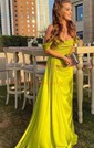 Sheath/Column Off-the-shoulder Satin Prom Dresses With Ruched