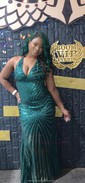 Trumpet/Mermaid Sweep Train V-neck Sequined Prom Dresses