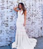 Mermaid V-neck Sparkly Velvet Sequin Backless Prom Dresses