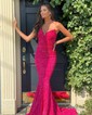 Mermaid V-neck Sparkly Velvet Sequin Prom Dresses