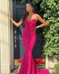 Trumpet/Mermaid Floor-length V-neck Velvet Sequins Prom Dresses