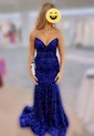 Mermaid V-neck Sparkly Velvet Sequin Prom Dresses