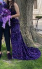 Sheath/Column V-neck Sparkly Sequin Prom Dresses