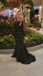 Mermaid Illusion Tulle Long Sleeves Prom Dresses With Appliques