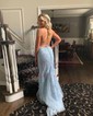 Mermaid Scoop Neck Tulle Prom Dresses With Appliques