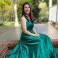 Ball Gown V-neck Floor-length Satin Prom Dresses With Ruched