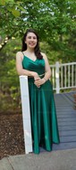 Ball Gown V-neck Floor-length Satin Prom Dresses With Ruched
