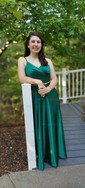 Ball Gown V-neck Satin Floor-length Ruffles Prom Dresses