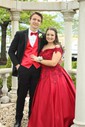Ball Gown Off-the-shoulder Satin 3D Floral Prom Dresses With Appliques