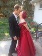 Ball Gown Off-the-shoulder Satin 3D Floral Prom Dresses With Appliques