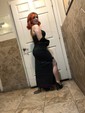 Red Sheath/Column Square Neck Satin Prom Dresses With Floor-length