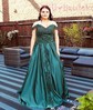 Ball Gown Off-the-shoulder Satin Prom Dresses With Appliques