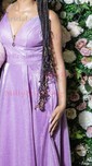 Ball Gown V-neck Glitter Floor-length Prom Dresses