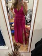 Sky Blue A-line V-neck Jersey Prom Dresses With Ruched