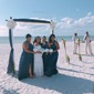 Sky Blue A-line V-neck Jersey Prom Dresses With Ruched