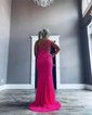 Sheath/Column One Shoulder Sparkly Velvet Sequin Prom Dresses