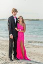 Sheath/Column One Shoulder Sparkly Velvet Sequin Prom Dresses