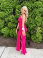 Sheath/Column One Shoulder Sparkly Velvet Sequin Prom Dresses