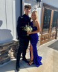 Sheath/Column One Shoulder Sparkly Velvet Sequin Prom Dresses