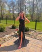 Sheath/Column One Shoulder Sparkly Velvet Sequin Prom Dresses