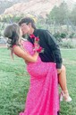 Sheath/Column One Shoulder Sparkly Velvet Sequin Prom Dresses