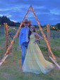 Ball Gown Scoop Neck Tulle Prom Dresses With Appliques