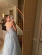 Ball Gown Scoop Neck Tulle Prom Dresses With Appliques