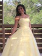 Ball Gown Scoop Neck Tulle Prom Dresses With Appliques