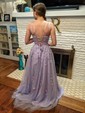 Princess Scoop Neck Tulle Prom Dresses With Appliques