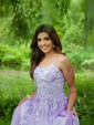 Princess Scoop Neck Tulle Prom Dresses With Appliques