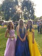 Princess Scoop Neck Tulle Prom Dresses With Appliques