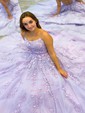 Princess Scoop Neck Tulle Prom Dresses With Appliques