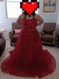 Ball Gown Scoop Neck Tulle Prom Dresses With Appliques
