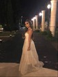 Ball Gown One Shoulder Tulle Prom Dresses With Ruched