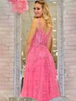 A-line Sweetheart Tulle Corset Prom Dresses With Appliques