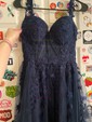 A-line Sweetheart Tulle Corset Prom Dresses With Appliques