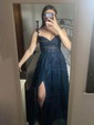 A-line Sweetheart Tulle Corset Prom Dresses With Appliques
