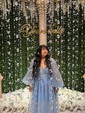 Ball Gown Sweetheart Puff Sleeve Tulle Prom Dresses With Beading