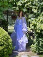 Ball Gown Sweetheart Puff Sleeve Tulle Prom Dresses With Beading