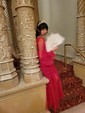 Ball Gown Sweetheart Puff Sleeve Tulle Prom Dresses With Beading