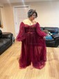 Ball Gown Sweetheart Puff Sleeve Tulle Prom Dresses With Beading