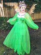Ball Gown Sweetheart Puff Sleeve Tulle Prom Dresses With Beading
