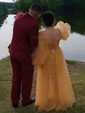 Ball Gown Sweetheart Puff Sleeve Tulle Prom Dresses With Beading