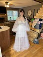 Ball Gown Sweetheart Puff Sleeve Tulle Prom Dresses With Beading