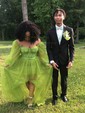 Ball Gown Sweetheart Puff Sleeve Tulle Prom Dresses With Beading