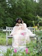 Ball Gown Sweetheart Puff Sleeve Tulle Prom Dresses With Beading