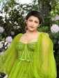 Ball Gown Sweetheart Puff Sleeve Tulle Prom Dresses With Beading