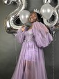 Ball Gown Sweetheart Puff Sleeve Tulle Prom Dresses With Beading