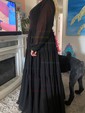 Ball Gown V-neck Puff Sleeve Chiffon Prom Dresses With Ruched